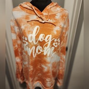 Orange Tie-Dye 'Dog Mom' Hoodie